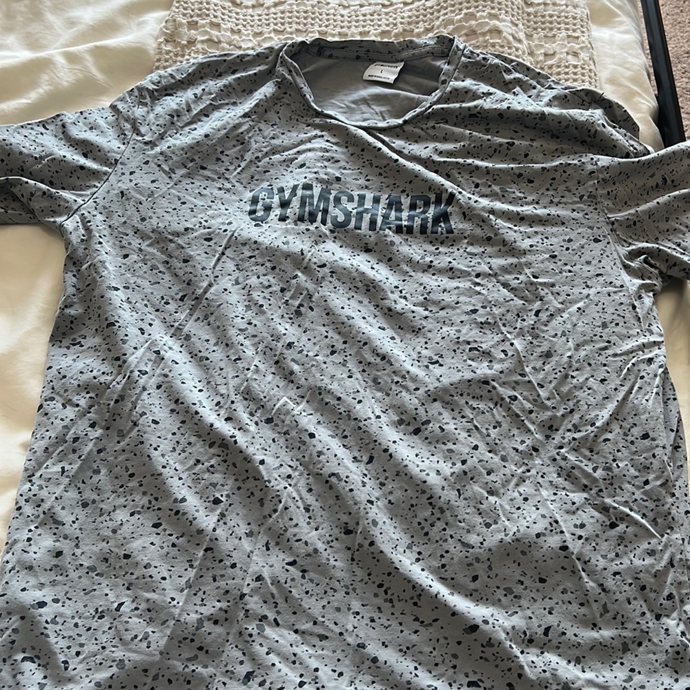 Gymshark Micro Print T shirt light grey